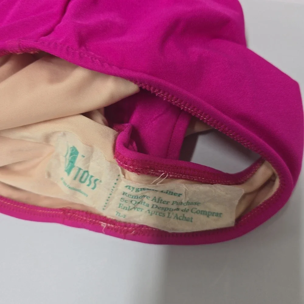 Retro Slim-A-Size‎ Vintage One Piece Swimsuit Pink Orange Mesh Overlay Size 6